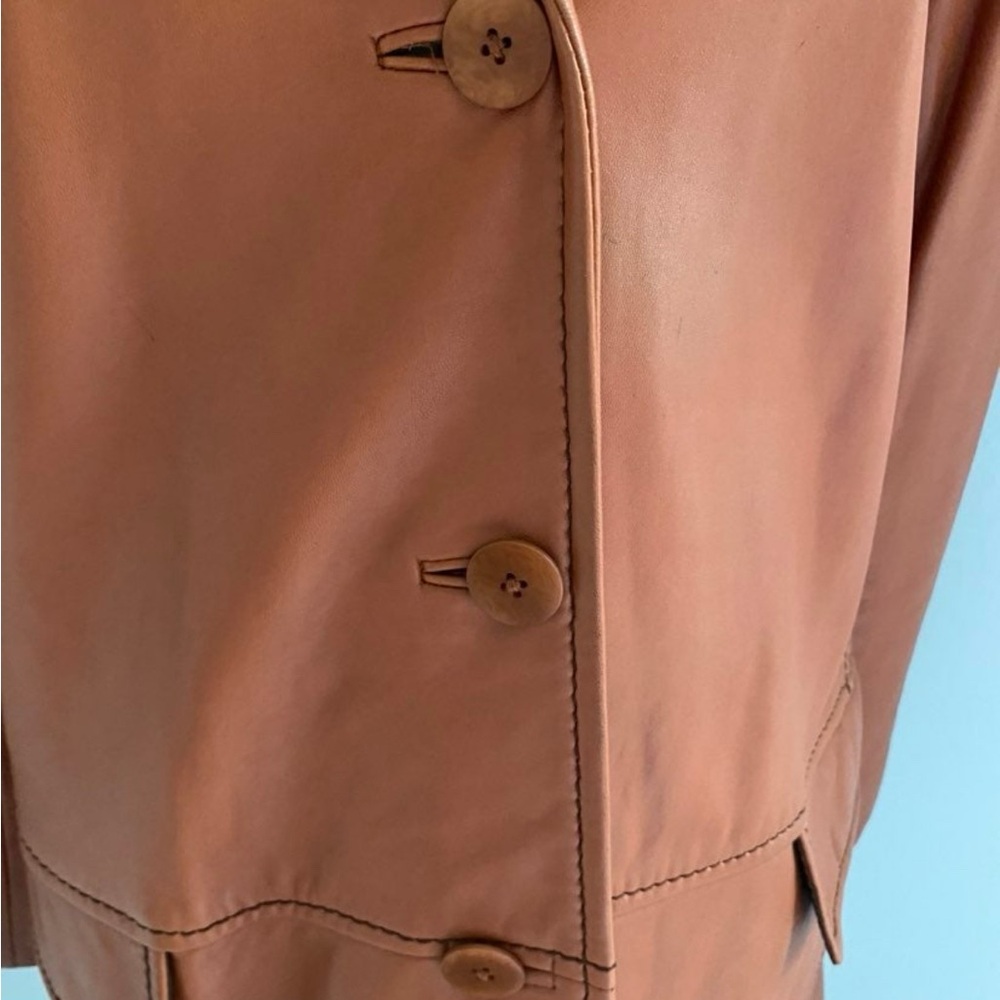 Lafayette 148 Brown Genuine Leather Jacket - Picture 5 of 7